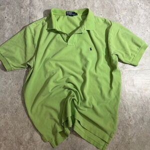 Polo Ralph Lauren Mens XL Lime Green Short Sleeve Pique Polo Shirt Classic Fit